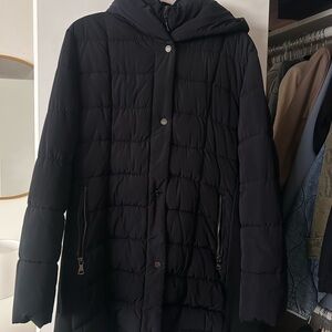 Calvin Klein navy blue Hooded Puffer Coat